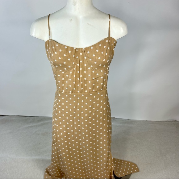 NEW Francesca’s Mi Ami Maxi Spaghetti Strap Side Slit Polka Dot Dress Size XL - Picture 2 of 12